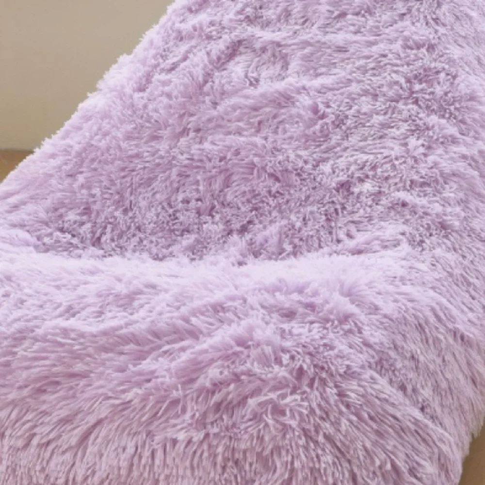 Kids Fluffy Furry Bean Bag Cover-Light Purple